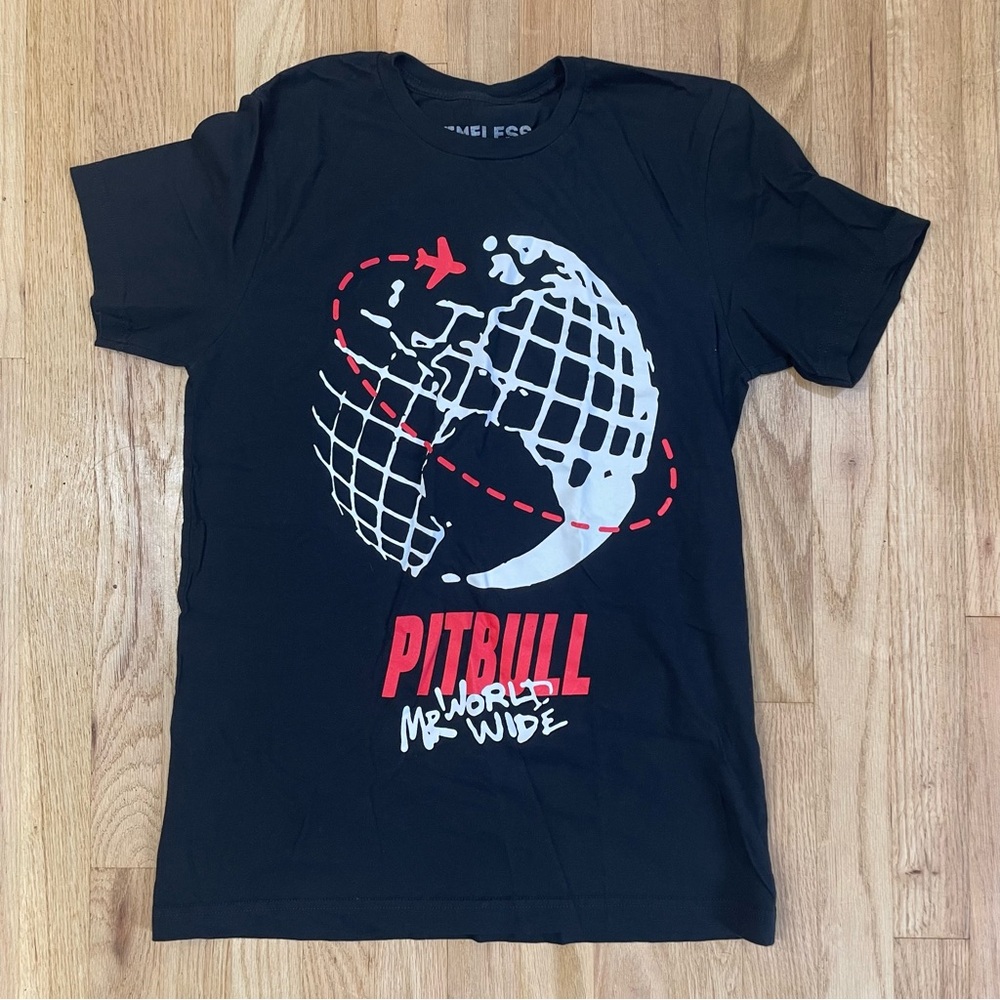 Pitbull T-Shirt Mr. Worldwide Miami Black Med Band Pop Music Singer Latin HipHop